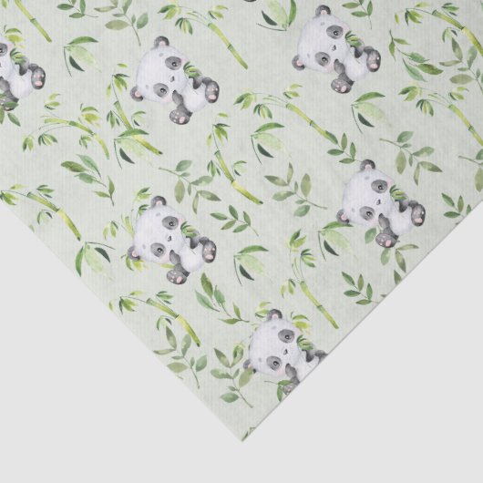 Niedlicher Panda Bär Grüne Bambusgrün Deko Seidenpapier (Detail)