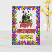 Niedlicher Panda Bär Gruß Geburtstag Karte (Gelbe Blume)