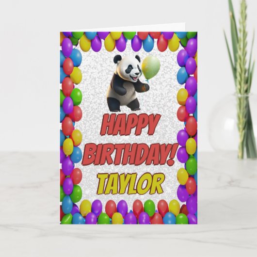Niedlicher Panda Bär Gruß Geburtstag Karte (Vorderseite)