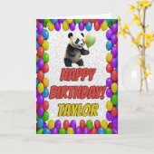 Niedlicher Panda Bär Gruß Geburtstag Karte (Gelbe Blume)