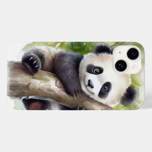 Niedlicher Panda-Bär im Baum Case-Mate iPhone Hülle (Rückseite (Horizontal))