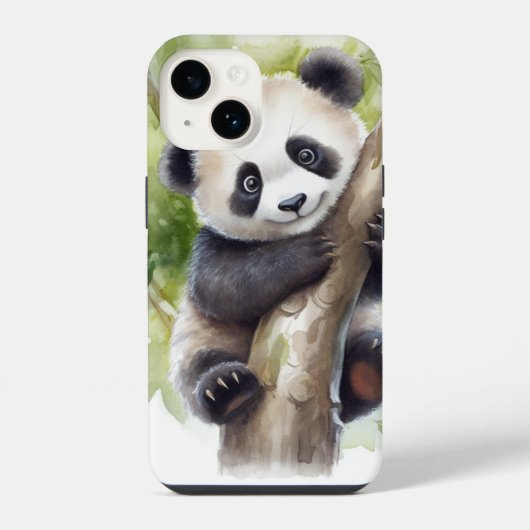 Niedlicher Panda-Bär im Baum iPhone Hülle (Rückseite)