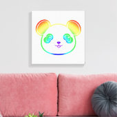 Niedlicher Panda-Bär in den Farben des Regenbogens Leinwanddruck (Insitu (Wohnzimmer))