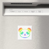 Niedlicher Panda-Bär in den Farben des Regenbogens Magnet (In Situ (Geschirrspüler))