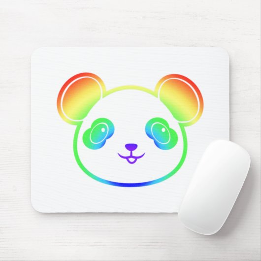 Niedlicher Panda-Bär in den Farben des Regenbogens Mousepad (Mit Mouse)