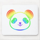 Niedlicher Panda-Bär in den Farben des Regenbogens Mousepad (Vorne)