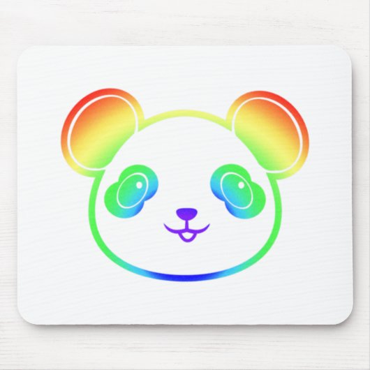Niedlicher Panda-Bär in den Farben des Regenbogens Mousepad (Vorne)