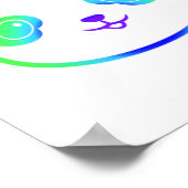 Niedlicher Panda-Bär in den Farben des Regenbogens Poster (Ecke)