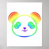 Niedlicher Panda-Bär in den Farben des Regenbogens Poster (Vorne)