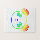 Niedlicher Panda-Bär in den Farben des Regenbogens Puzzle (Horizontal)
