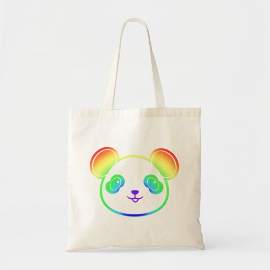 Niedlicher Panda-Bär in den Farben des Regenbogens Tragetasche (Vorne)