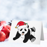 Niedlicher Panda-Bär in der Weihnachtsmannmütze