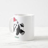Niedlicher Panda-Bär in der Weihnachtsmannmütze Mo Kaffeetasse (Vorderseite Links)