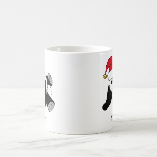 Niedlicher Panda-Bär in der Weihnachtsmannmütze Mo Kaffeetasse (Mittel)