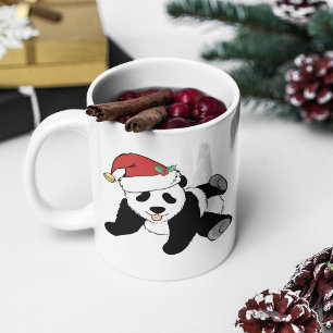 Niedlicher Panda-Bär in der Weihnachtsmannmütze Mo Kaffeetasse
