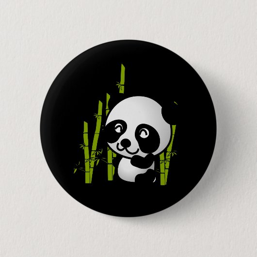 Niedlicher Panda-Bär in einem Bambushain. Button (Vorderseite)