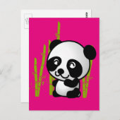 Niedlicher Panda-Bär in einem Bambushain. Postkarte (Vorne/Hinten)