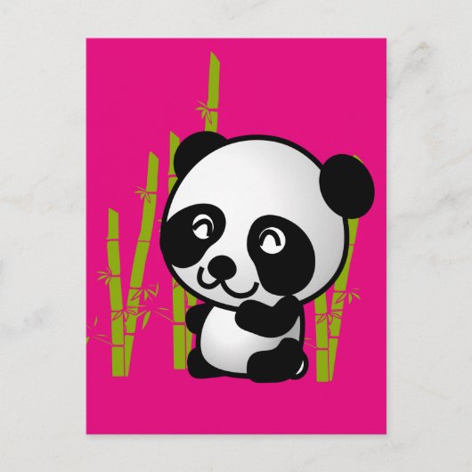 Niedlicher Panda-Bär in einem Bambushain. Postkarte (Vorderseite)