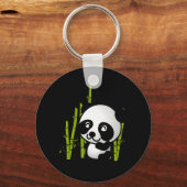 Niedlicher Panda-Bär in einem Bambushain. Schlüsselanhänger (Vorderseite)