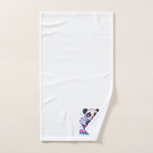 Niedlicher Panda-Bär in einer Blase Badhandtuch Set (Handtuch)