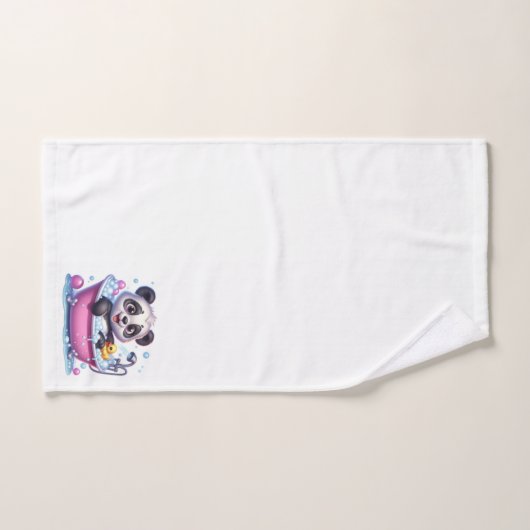 Niedlicher Panda-Bär in einer Blase Badhandtuch Set (Handtuch)