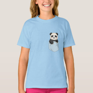 Niedlicher Panda-Bär in Tasche T-Shirt