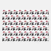 Niedlicher Panda-Bär in Weihnachtsmannmütze Kinder Geschenkpapier Set (Vorderseite)