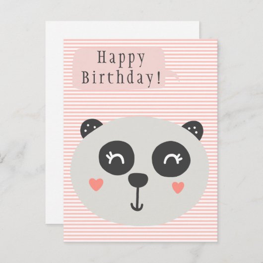Niedlicher Panda Bär - Kindergeburtstag Postkarte (Vorne/Hinten)