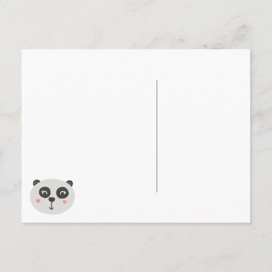 Niedlicher Panda Bär - Kindergeburtstag Postkarte (Rückseite)
