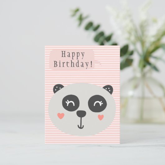 Niedlicher Panda Bär - Kindergeburtstag Postkarte (Stehend Vorderseite)