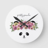 Niedlicher Panda-Bär Kinderuhr Runde Wanduhr (Vorderseite)