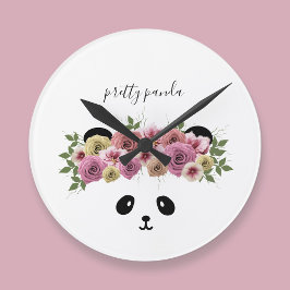 Niedlicher Panda-Bär Kinderuhr Runde Wanduhr