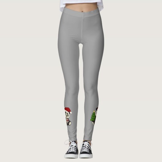 Niedlicher Panda-Bär Leggings (Vorderseite)