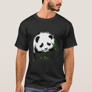 Niedlicher Panda-Bär mit Bambus T-Shirt