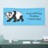 Niedlicher Panda-Bär mit Blume Cartoon Banner (Messe)