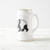 Niedlicher Panda-Bär mit Blume Cartoon Bierglas (VorderseiteRechts)