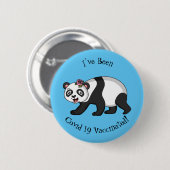 Niedlicher Panda-Bär mit Blume Cartoon Button (Vorne & Hinten)