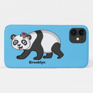 Niedlicher Panda-Bär mit Blume Cartoon Case-Mate iPhone Hülle