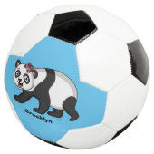 Niedlicher Panda-Bär mit Blume Cartoon Fußball (Dreiviertel)