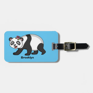 Niedlicher Panda-Bär mit Blume Cartoon Gepäckanhänger