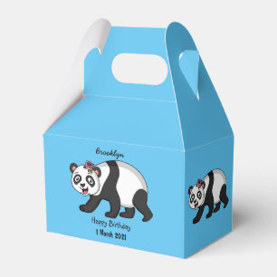 Niedlicher Panda-Bär mit Blume Cartoon Geschenkschachtel