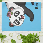 Niedlicher Panda-Bär mit Blume Cartoon Geschirrtuch (Gefaltet)