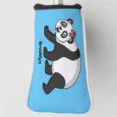 Niedlicher Panda-Bär mit Blume Cartoon Golf Headcover (Rotieren 90)