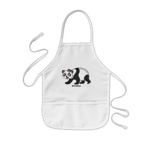 Niedlicher Panda-Bär mit Blume Cartoon Kinderschürze