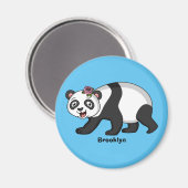 Niedlicher Panda-Bär mit Blume Cartoon Magnet (Vorderseite/Rückseite)