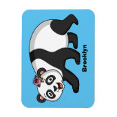 Niedlicher Panda-Bär mit Blume Cartoon Magnet (Vertikal)