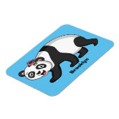 Niedlicher Panda-Bär mit Blume Cartoon Magnet (Linke Seite)