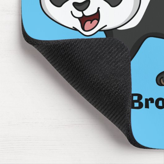 Niedlicher Panda-Bär mit Blume Cartoon Mousepad (Ecke)