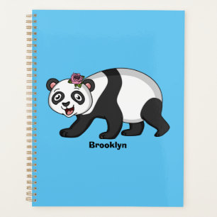 Niedlicher Panda-Bär mit Blume Cartoon Planer