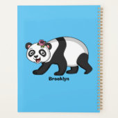 Niedlicher Panda-Bär mit Blume Cartoon Planer (Rückseite)
